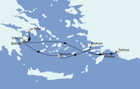 Itinéraire de la croisière Grèce & Adriatique 7 jours à bord du Seabourn Encore