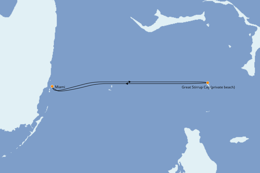 Itinéraire de la croisière Caraïbes de l'Est (Antilles) 3 jours à bord du Norwegian Getaway