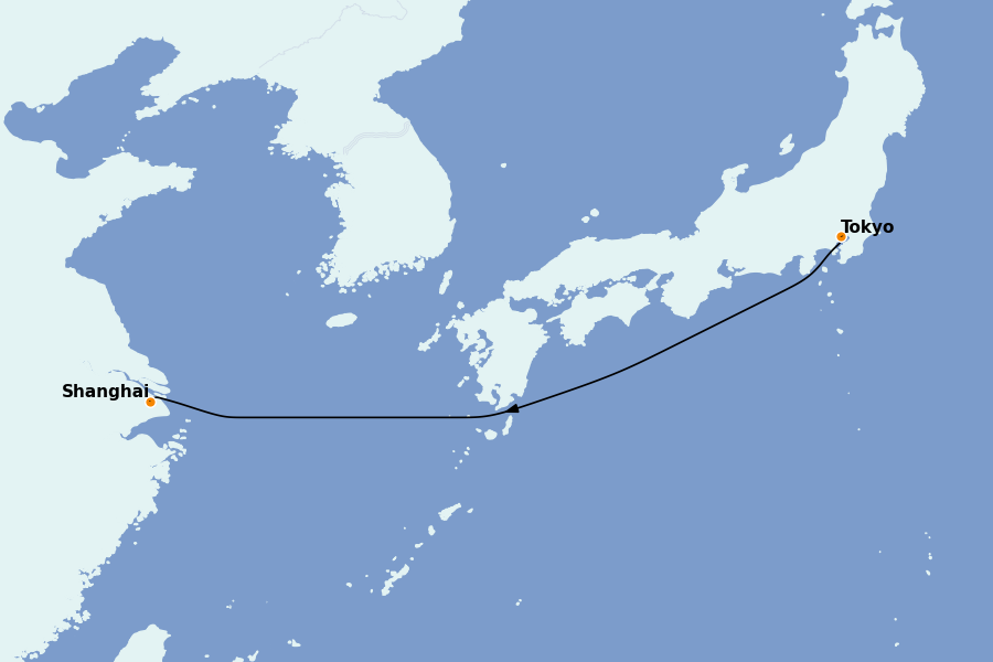 Itinéraire de la croisière Chine, Japon, Hong Kong, Taïwan, Corée du Sud 3 jours à bord du MSC Bellissima