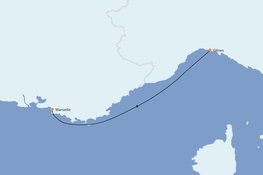 Itinerario del crucero Mediterráneo Occidental 1 días a bordo del MSC Divina