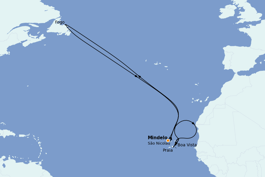Itinéraire de la croisière OCÉAN INDIEN - AFRIQUE 7 jours à bord du Le Ponant