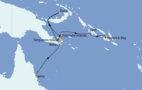 Itinéraire de la croisière Australie 2022 10 jours à bord du Le Soléal