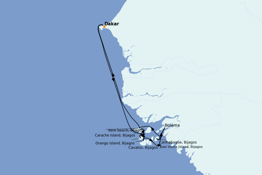 Itinéraire de la croisière OCÉAN INDIEN - AFRIQUE 8 jours à bord du Le Lapérouse
