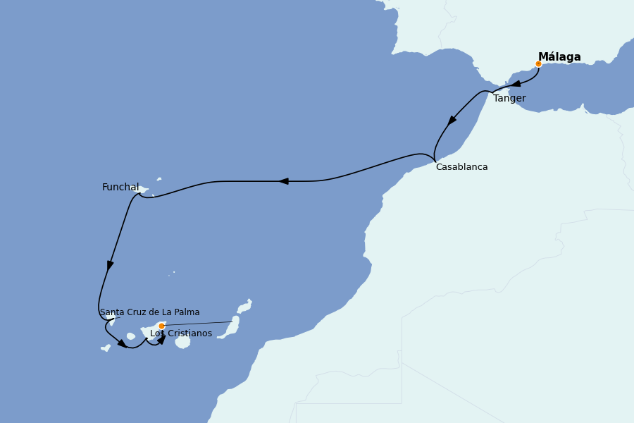 Itinéraire de la croisière Méditerranée Occidentale 8 jours à bord du Le Lapérouse