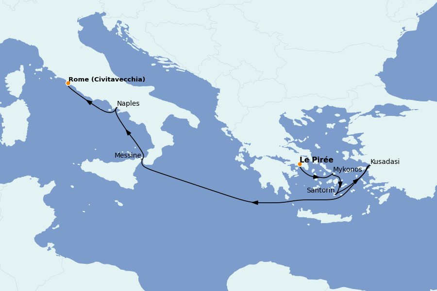 Itinéraire de la croisière Méditerranée Occidentale 7 jours à bord du Voyager of the Seas