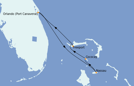 Itinéraire de la croisière Bahamas 4 jours à bord du Independence of the Seas