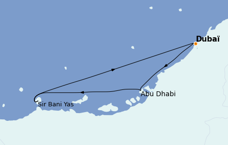 Itinéraire de la croisière Dubaï - Emirats 7 jours à bord du Costa Firenze