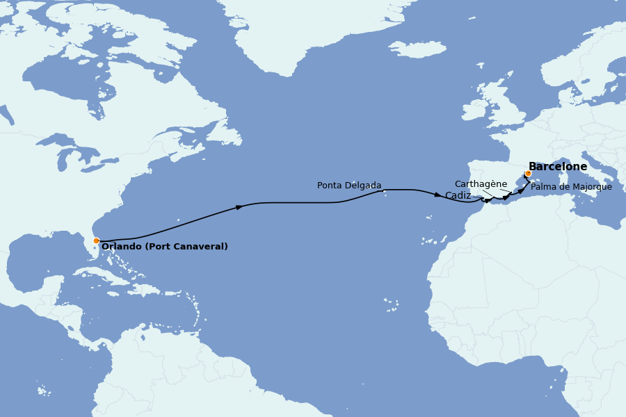 Itinéraire de la croisière Caraïbes de l'Est (Antilles) 14 jours à bord du Explorer of the Seas