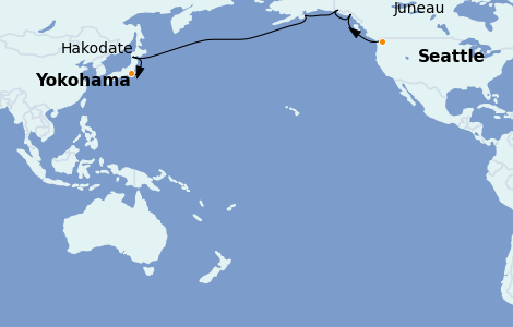 Itinéraire de la croisière Alaska 14 jours à bord du Ms Westerdam