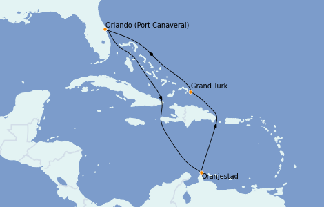 Itinéraire de la croisière Caraïbes de l'Est 8 jours à bord du Carnival Magic