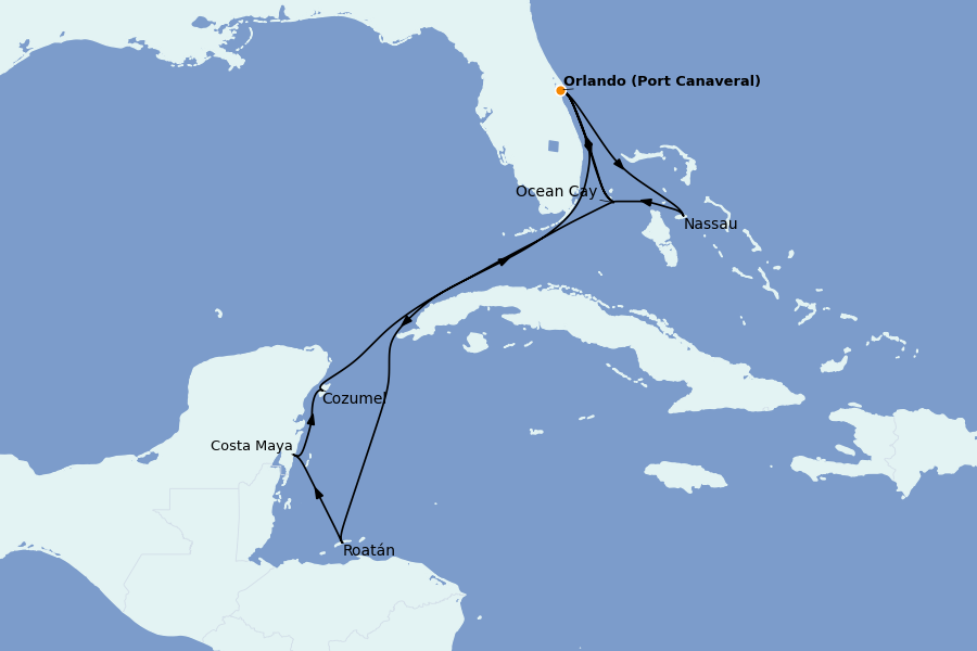 Itinéraire de la croisière Caraïbes de l'Est (Antilles) 11 jours à bord du MSC Seashore