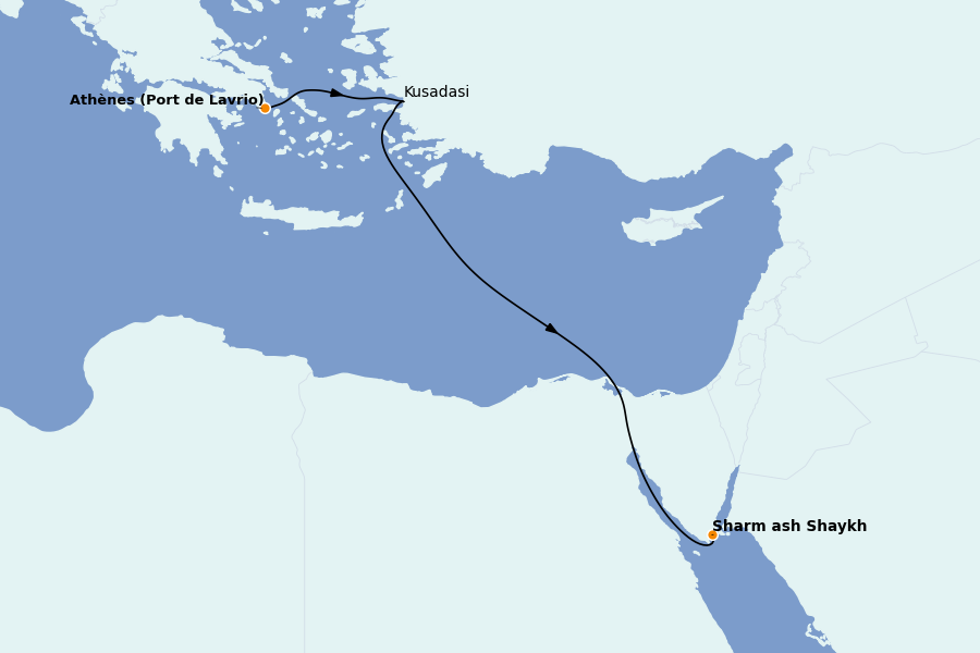 Itinéraire de la croisière Îles Grecques, Adriatique et Turquie - Méditerranée Orientale 4 jours à bord du Celestyal Discovery