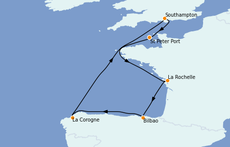 Itinéraire de la croisière Îles Britanniques 7 jours à bord du Sky Princess