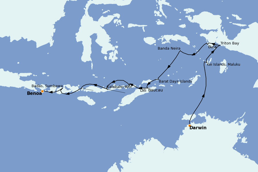 Itinéraire de la croisière Thaïlande, (Bali) Indonésie, Malaisie, Singapour, Vietnam, Birmanie, Philippines 14 jours à bord du Le Soléal