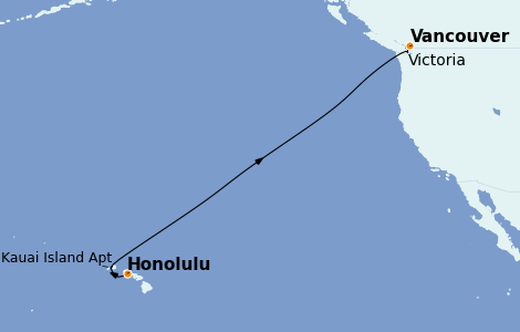 Itinéraire de la croisière Hawaii 11 jours à bord du Seabourn Odyssey