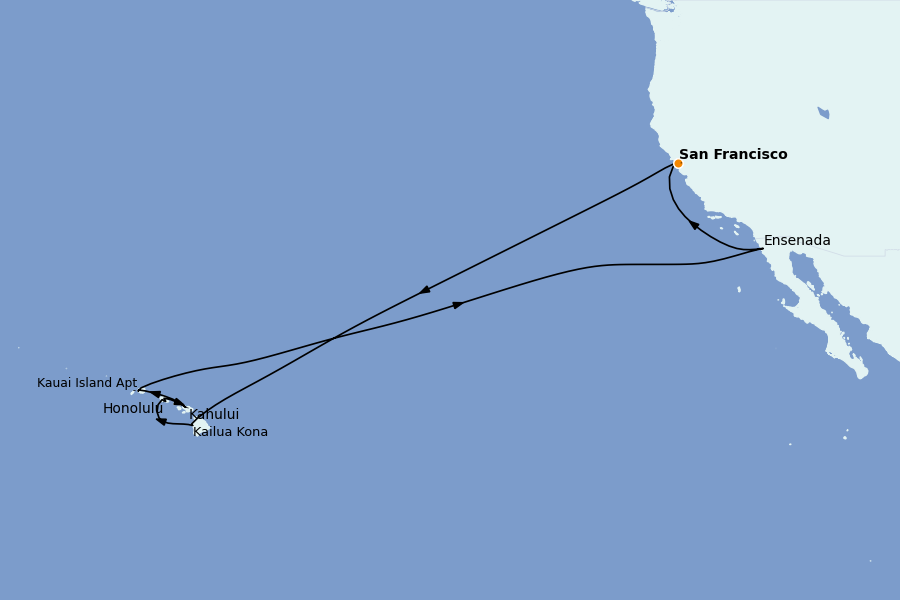 Itinéraire de la croisière Riviera Mexicaine et Amérique Centrale (Côte Pacifique) 16 jours à bord du Ruby Princess
