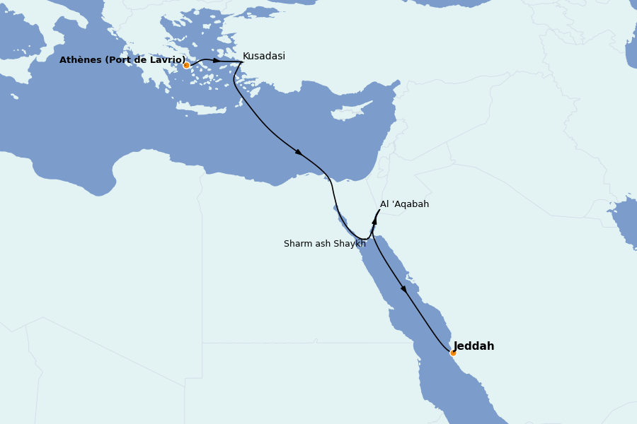 Itinéraire de la croisière Îles Grecques, Adriatique et Turquie - Méditerranée Orientale 7 jours à bord du Celestyal Discovery