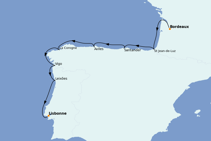 Itinéraire de la croisière Méditerranée Occidentale 9 jours à bord du Le Boréal