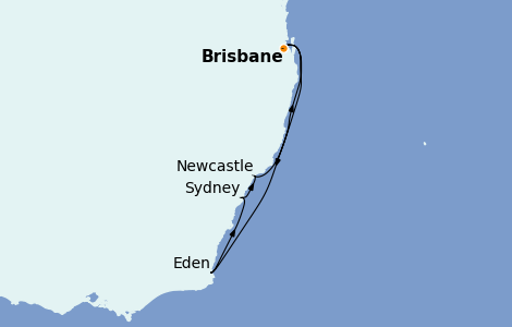 Itinéraire de la croisière Australie 2022 7 jours à bord du Coral Princess