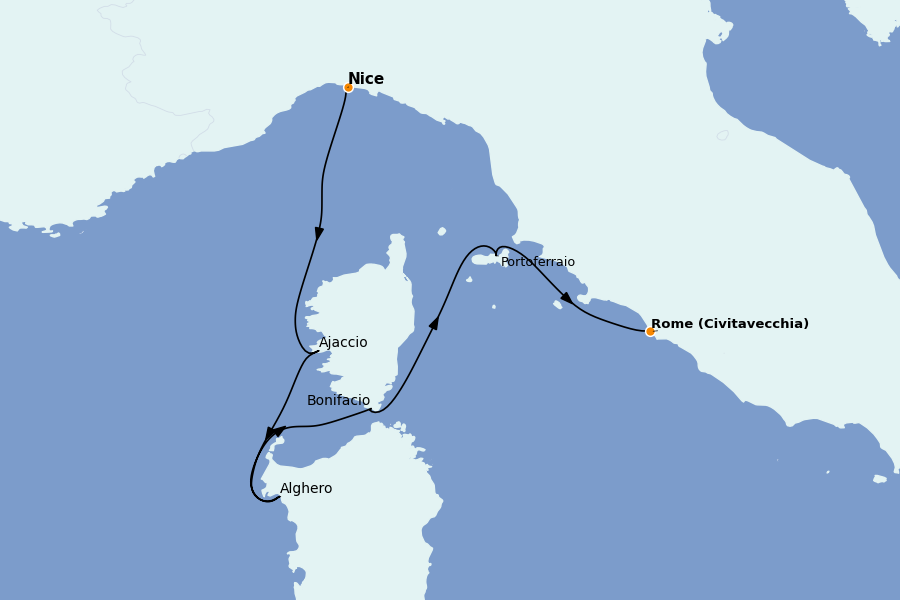 Itinéraire de la croisière Méditerranée 7 jours à bord du Royal Clipper