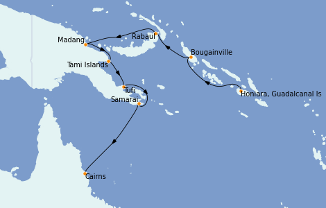 Itinéraire de la croisière Australie 2022 11 jours à bord du Le Soléal
