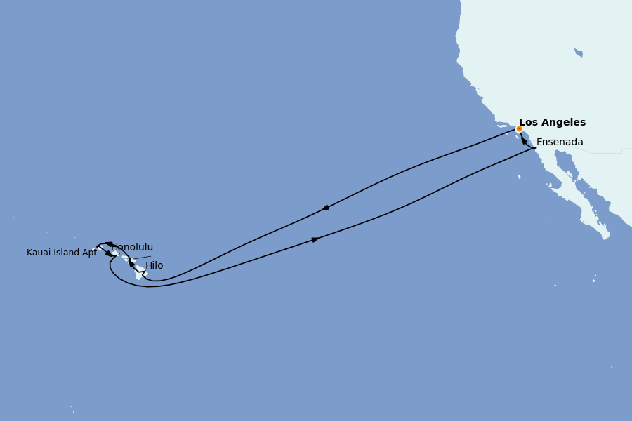 Itinéraire de la croisière Riviera Mexicaine et Amérique Centrale (Côte Pacifique) 16 jours à bord du Emerald Princess
