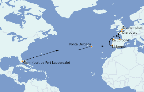 Itinéraire de la croisière Méditerranée 15 jours à bord du Emerald Princess