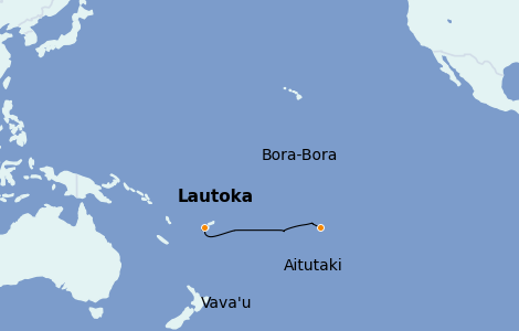 Itinéraire de la croisière Polynésie 12 jours à bord du Paul Gauguin