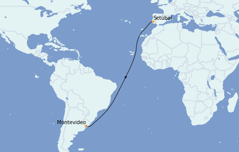 Itinéraire de la croisière Amérique du Sud 22 jours à bord du L'Austral