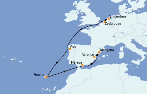 Itinéraire de la croisière Méditerranée 10 jours à bord du Jewel of the Seas