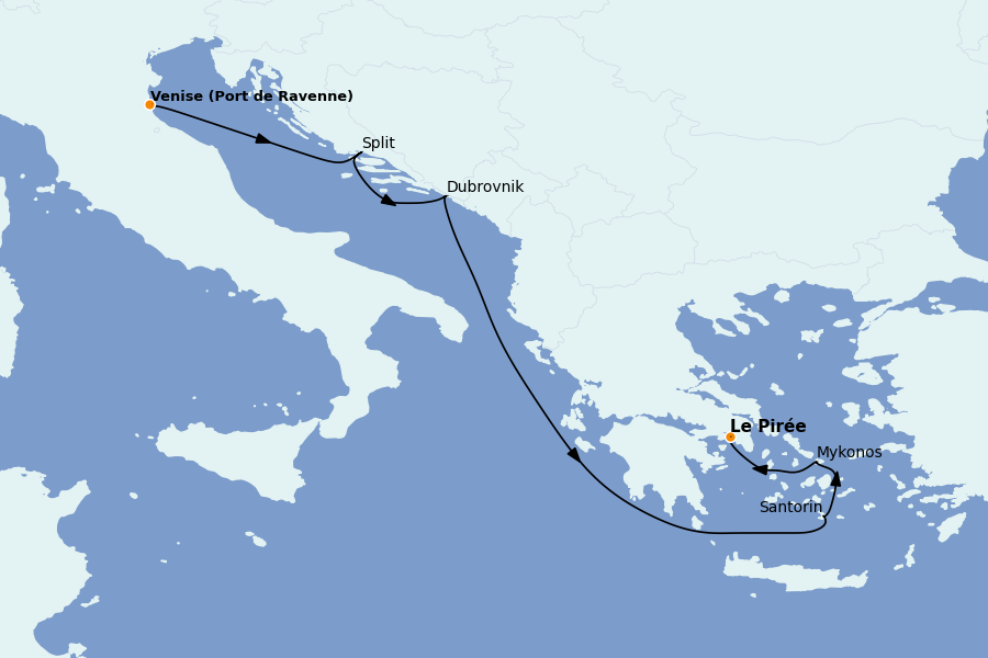 Itinéraire de la croisière Méditerranée Occidentale 7 jours à bord du Voyager of the Seas