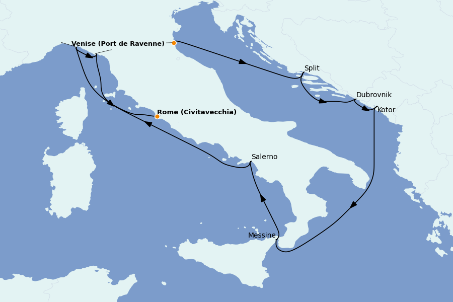 Itinerario del crucero Mediterráneo Occidental 10 días a bordo del Celebrity Constellation