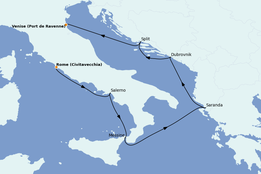 Itinéraire de la croisière Méditerranée Occidentale 7 jours à bord du Voyager of the Seas