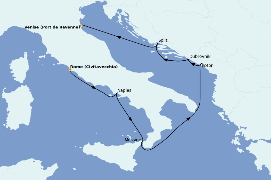 Itinéraire de la croisière Méditerranée Occidentale 7 jours à bord du Voyager of the Seas
