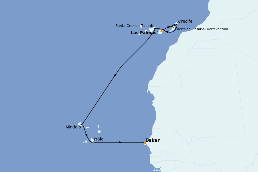 Itinéraire de la croisière OCÉAN INDIEN - AFRIQUE 10 jours à bord du Le Lapérouse