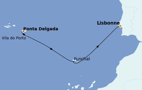 Itinéraire de la croisière Îles Canaries 7 jours à bord du Le Bellot