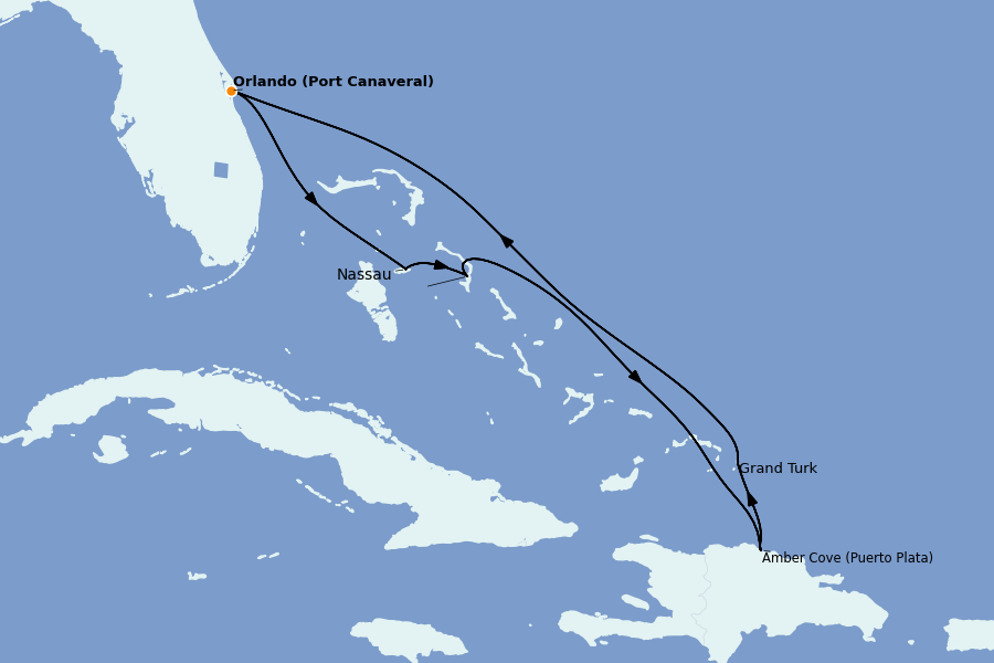 Itinéraire de la croisière Caraïbes de l'Ouest - Mexique, Cuba, Jamaïque 14 jours à bord du Caribbean Princess