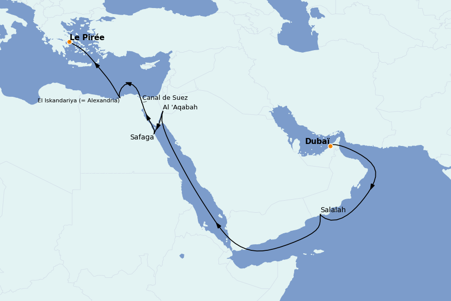 Itinéraire de la croisière Îles Grecques, Adriatique et Turquie - Méditerranée Orientale 17 jours à bord du Silver Shadow