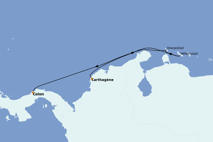 Itinéraire de la croisière Caraïbes de l'Est 6 jours à bord du Serenade of the Seas