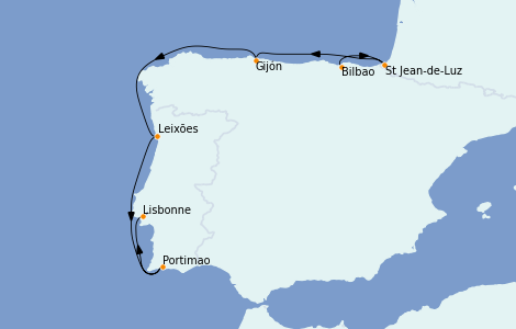 Itinéraire de la croisière Méditerranée 7 jours à bord du Sirena