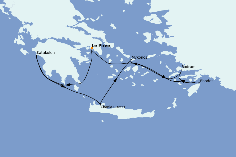Itinéraire de la croisière Grèce & Adriatique 7 jours à bord du Seven Seas Splendor