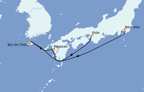 Itinéraire de la croisière Asie 5 jours à bord du Diamond Princess
