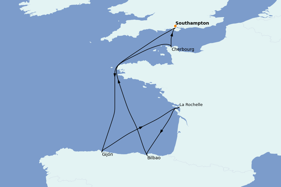 Itinéraire de la croisière Méditerranée 7 jours à bord du MSC Virtuosa