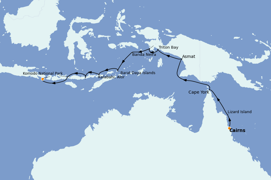 Itinéraire de la croisière Thaïlande, (Bali) Indonésie, Malaisie, Singapour, Vietnam, Birmanie, Philippines 15 jours à bord du Le Soléal