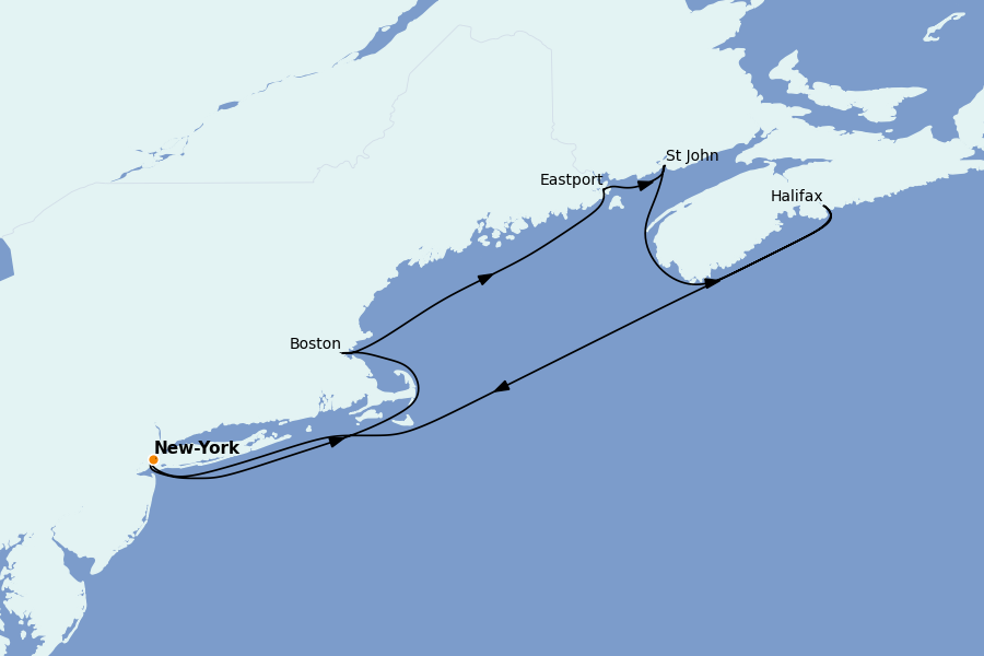Itinéraire de la croisière Canada 8 jours à bord du Brilliant Lady