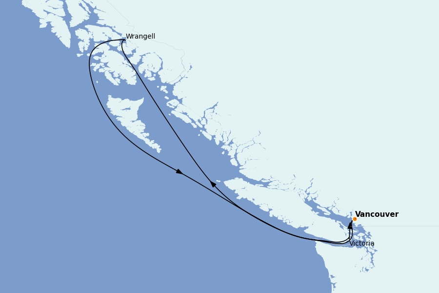 Itinéraire de la croisière Alaska 9 jours à bord du Explora III