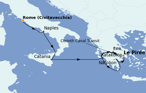 Itinéraire de la croisière Grèce & Adriatique 6 jours à bord du Le Champlain