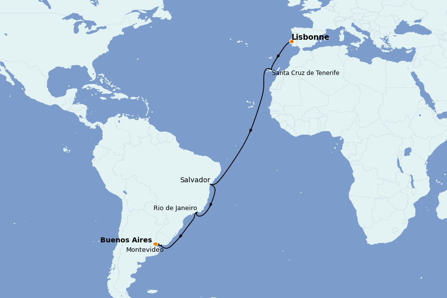 Itinéraire de la croisière Méditerranée Occidentale 15 jours à bord du Celebrity Equinox