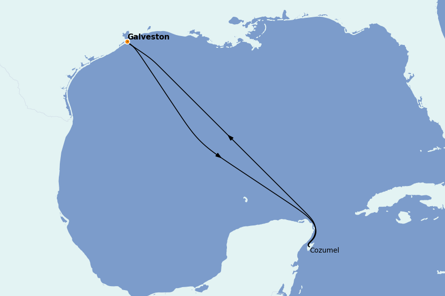 Itinéraire de la croisière Caraïbes de l'Ouest 5 jours à bord du Majestic Princess