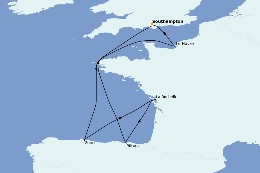 Itinéraire de la croisière Méditerranée Occidentale 7 jours à bord du MSC Virtuosa